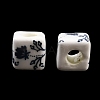 Floral Printed Porcelain Beads PORC-Q161-6-3