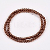 Electroplate Non-magnetic Synthetic Hematite Beads Strands G-J169A-4mm-01-2