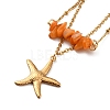 Dyed Natural Shell Chips Charms Anklet AJEW-G049-01G-01-2