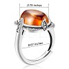 Cubic Zirconia Oval Adjustable Ring JR859A-4