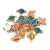 20Pcs 4 Colors Alloy Enamel Pendants ENAM-FS0001-07-2