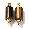Natural Tiger Eye Connector Charms G-Z039-01G-06-1