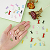 40pcs 10 Colors Spray Painted Alloy Charms MRMJ-HY0002-36-3
