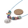 3Pcs 3 Style Sun & Moon & Star Synthetic Turquoise Chips Beaded Pendant Necklaces Set for Women NJEW-JN04221-3