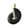 Disc Rack Plating Brass Micro Pave Cubic Zirconia Pendants KK-Z074-17G-2