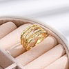 Rack Plating Brass Cuff Finger Rings for Women RJEW-M028-23G-4