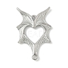 304 Stainless Steel Bat Wings Heart Links Connector Charms X-STAS-S186-13P-1