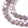 Opaque Solid Color Electroplate Glass Beads Strands EGLA-A039-P2mm-B13-2