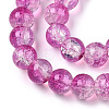 Transparent Crackle Baking Paint Glass Beads Strands DGLA-T003-01C-09-3