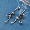 Rose 316 Surgical Stainless Steel Belly Button Rings/Earrings EJEW-G416-01AS-2