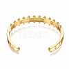 Brass Micro Pave Clear Cubic Zirconia Cuff Bangles BJEW-N302-006G-NF-2