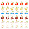60Pcs 6 Colors Glass Pendants PALLOY-TA00249-1