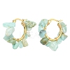 Natural Amazonite Chips Braided Hoop Earrings EJEW-JE04940-16-1