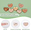 SUPERFINDINGS 4 Styles Heart with Love & Word Wood Cabochons WOOD-FH0001-90-6