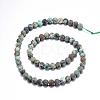 Frosted Natural African Turquoise(Jasper) Round Beads Strands G-D746-6mm-2