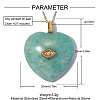 304 Stainless Steel with Amazonite & Crystal Rhinestone Pendants GG-OY001-01G-01-2
