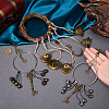 Rattan & Iron Witch Bells for Door Knob for Protection AJEW-CN0002-54-3