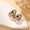 Two Tone Titanium Steel Ring Dangle Stud Earrings SF3077-2