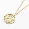 Brass Micro Pave Clear Cubic Zirconia Pendant Necklaces NJEW-J059-01A-3