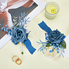 CRASPIRE 2Pcs 2 Style Silk Cloth & Plastic Imitation Flower Corsage Boutonniere & Wrist Corsage JEWB-CP0001-27A-3