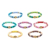 7Pcs 7 Color Handmade Polymer Clay Disc Surfer Stretch Bracelets Set BJEW-JB08798-1