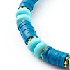 Handmade Polymer Clay Heishi Beaded Stretch Bracelets BJEW-JB06138-3