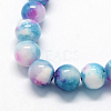 Natural Dyed White Jade Gemstone Bead Strands X-G-R271-8mm-XP19-2