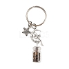 7Pcs 7 Styles Glass Bottle with Chakra Gemstone Chip Inside Keychains KEYC-JKC01393-01-6