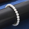 Shell Pearl Beaded Slider Bracelet with Brass Snake Chain X-BJEW-B066-01B-01-7