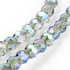 Faceted(32 Facets) Round Electroplate Glass Beads Strands X-EGLA-D021-72-3