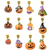 Halloween Theme Alloy Enamel & Resin European Dangle Charms PALLOY-FZ00014-1