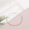 Adjustable Boho Natural Amazonite Faceted Rondelle Braided Bead Bracelets OW0255-1-1