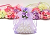 10Pcs Organza Gift Drawstring Bags with Rose PW-WGCF1DC-08-1