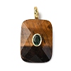 Natural Tiger Eye Faceted Pendants G-B186-01G-08-1