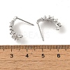 Brass Micro Pave Cubic Zirconia Ear Wire Findings KK-K371-08P-3