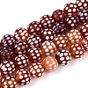 Tibetan Style Natural Agate dZi Beads Strands G-T144-36A-02-1