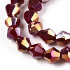 Opaque Solid Color Electroplate Glass Beads Strands EGLA-A039-P6mm-B22-2