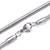 Non-Tarnish 304 Stainless Steel Flat Snake Chains Necklaces NJEW-G340-04P-02-1