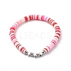 4Pcs 4 Color Handmade Polymer Clay Disc Surfer Bracelets Set BJEW-JB08799-2