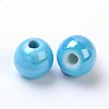 Pearlized Handmade Porcelain Round Beads X-PORC-S489-6mm-08-2