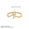 304 Stainless Steel & Clear Cubic Zirconia Finger Rings WG53D27-02-1