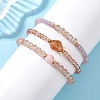 3Pcs 3 Styles Glass Beads Stretch Bracelets for Women BJEW-JB12880-2