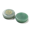 Natural Green Aventurine Flat Round with Chakra Sign Figurines Display Decorations DJEW-K025-01C-2