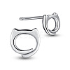 SHEGRACE Simple Fashion Rhodium Plated 925 Sterling Silver Kitten Ear Studs JE189A-1