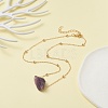 Natural Raw Stone Pendant Necklace for Women NJEW-JN03781-7