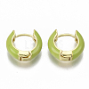 Brass Huggie Hoop Earrings EJEW-S209-01C-2