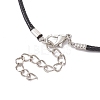 Alloy Sword Pendant Necklace with Waxed Cords X-NJEW-JN04473-6
