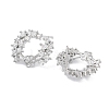 Rhodium Plated 925 Sterling Silver Micro Pave Cubic Zirconia Stud Earrings Findings EJEW-B038-15P-2