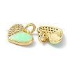 Brass Clear Cubic Zirconia Enamel Pendant ZIRC-C021-45G-3