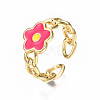 Brass Enamel Cuff Rings RJEW-N035-007-NF-5